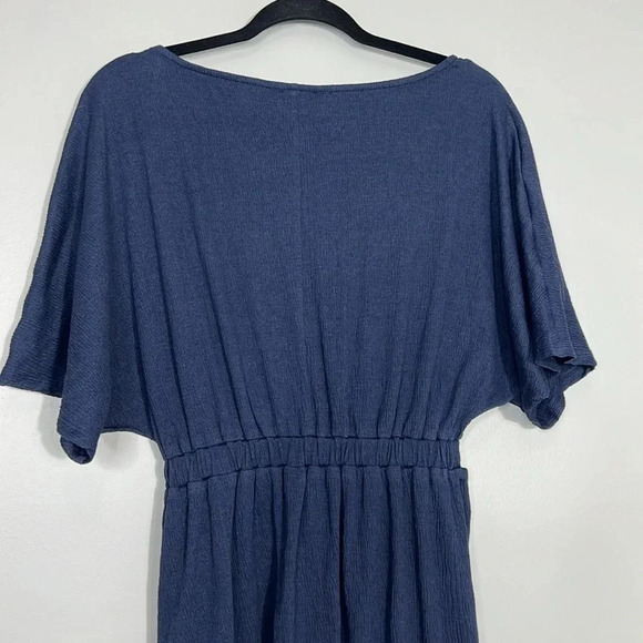 J.NNA Navy Blue Midi Dress - Size Medium - NWT - Deep V Neck, Midriff Cutouts - Picture 6 of 8